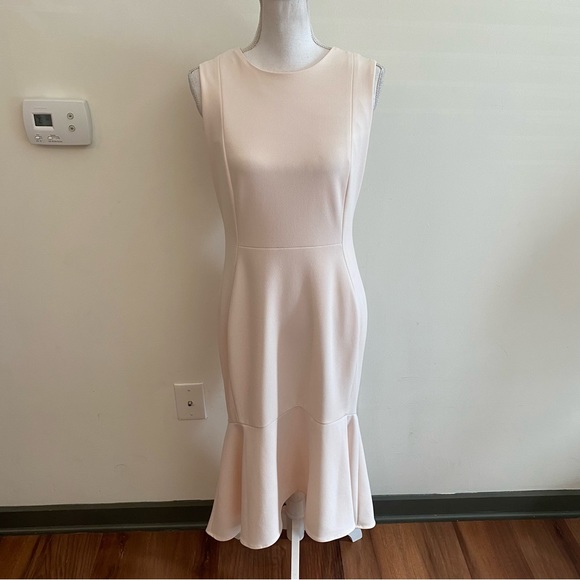 Calvin Klein Women’s High Low Scuba Dress In Light Pink Size 10 - Picture 4 of 11